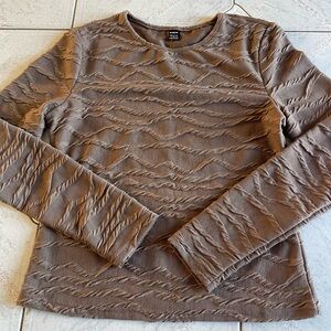 SHEIN Textured Brown Long Sleeve Top